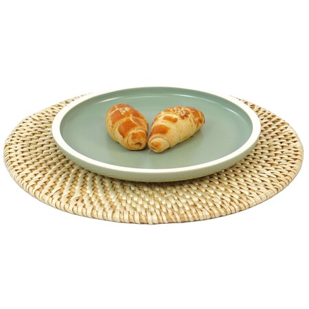 Vintiquewise Decorative Round 25'' Natural Woven Handmade Rattan Placemats, PK 4 QI004239-25